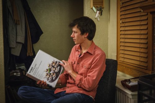 Matt Hunstad examining his present